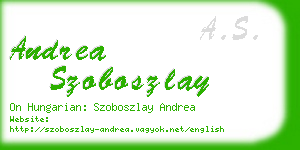 andrea szoboszlay business card